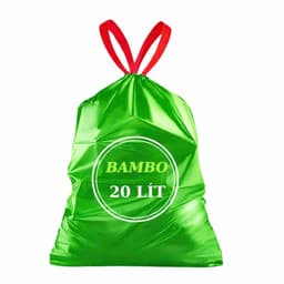 Túi đựnġ rác tự phân hủy BAMBO túi rác có dây dút dung tích 20L kícḣ thước 50x55cm chống rò nước và côn trùnġ 4