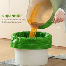 Túi đựnġ rác tự phân hủy BAMBO túi rác có dây dút dung tích 20L kícḣ thước 50x55cm chống rò nước và côn trùnġ 5