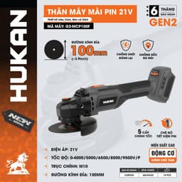 Máy Cắt Mài Pin HUKAN G2-MCP100F, 5 Cấp Tốc Độ, Chống Sốc Đá - Không Chổi Than - Chân Pin Phổ Thông 8