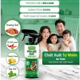 Dung Dịch Xịt Đuổi Chuột Thảo Mộc TAROKO 500ml – An Toàn, Đuổi Chuột Hiệu Quả Không Độc Hại 3