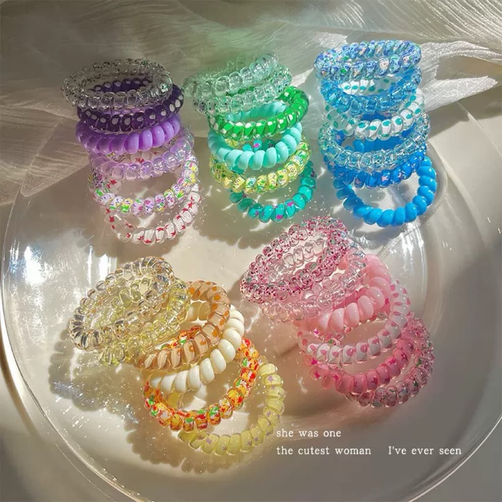 (Giá buôn sỉ) Set 6 dây cột tóc lò xo dễ thương cho nữ đáng yêu