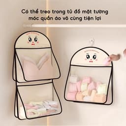 Túi Lưới Đựng Đồ Lót Tất Vớ Treo Tường - Giỏ Treo Đồ Cá Nhân Có Quai Xách Nhỏ Gọn Tiện Dụng 2