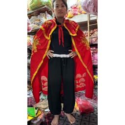 áo choàng tế lễ, áo choàng dâng hương, áo choàng hầu đồng bằng vải siu k bao giờ bạc, thêu 3D cao cấp 5