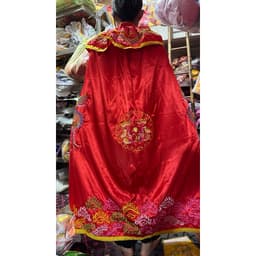 áo choàng tế lễ, áo choàng dâng hương, áo choàng hầu đồng bằng vải siu k bao giờ bạc, thêu 3D cao cấp 6