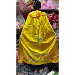 áo choàng tế lễ, áo choàng dâng hương, áo choàng hầu đồng bằng vải siu k bao giờ bạc, thêu 3D cao cấp 7