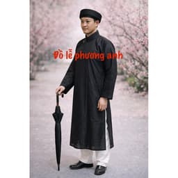 siêu phẩm áo the đen, áo lễ , nguyên vỏ áo the loại cao cấp, không nhăn, không phai, không bạc màu 3