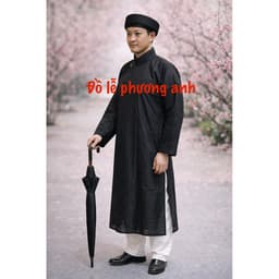 siêu phẩm áo the đen, áo lễ , nguyên vỏ áo the loại cao cấp, không nhăn, không phai, không bạc màu 2