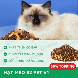 Hạt cho mèo S2PET V1, đạm cao 32%, 50% topping, thúc đẩy tiêu hóa, dưỡng da lông - MÉO CHÒ UNI 5