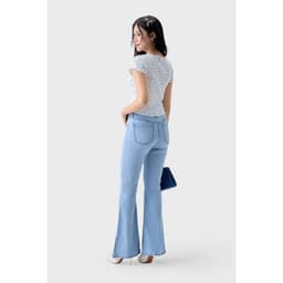 Áo thun nữ hoa nhí cộc tay slimfit GENVIET JEANS vải cotton co giãn thoáng mát cổ tròn tôn dáng 9081 6