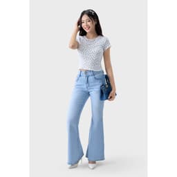 Áo thun nữ hoa nhí cộc tay slimfit GENVIET JEANS vải cotton co giãn thoáng mát cổ tròn tôn dáng 9081 5