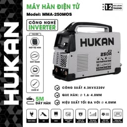 Máy hàn điện tử HUKAN ARC-250MOSFET, Công suất 4.3kv x 220v, Hàn que 1.6mm - 4.0mm, Công nghệ INVERTER 1