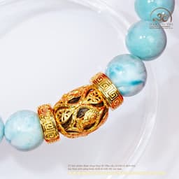 Ngọc Đan Tâm - Vòng Tay Larima 9mm 5A Phối Charm Tam Thánh Pháp Luân - Mệnh Thuỷ & Mệnh Mộc 4