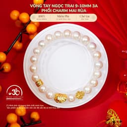 Ngọc Đan Tâm - Vòng Tay Ngọc Trai 9-10mm 3A Phối Charm Mai Rùa - Đa Mệnh 1