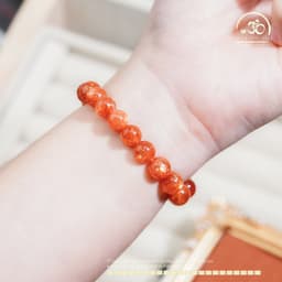 Ngọc Đan Tâm - Vòng Tay Hồng Nhật Vận VIP 9mm 8A - Mệnh Hoả & Mệnh Thổ 2