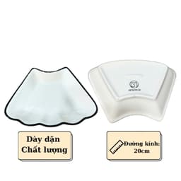 Bộ Bát Đĩa Hoa Mặt Trời 7 Món Gốm Sứ Cao Cấp, Nhiều Mẫu Nấm Nâu – Viền Đen – Mai Vàng – Hoa Sen, Bộ Đĩa Bày Mâm Cơm 45CM 2