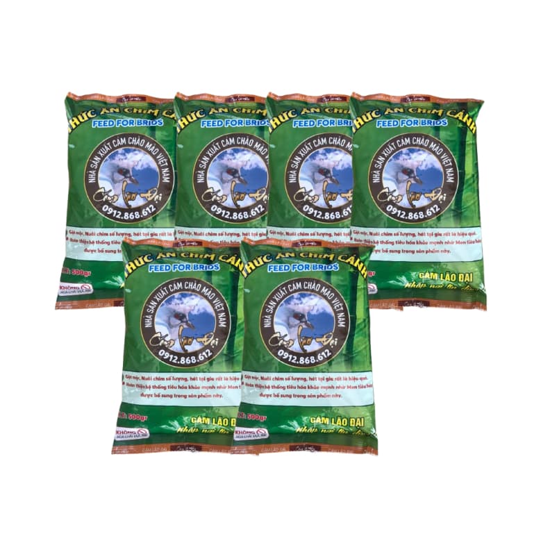 Combo 6 Gói Cám Tổng Hợp Bao Xanh Lão Đại 500Gr Sử Dụng Dưỡng,Chăm Chim Quanh Năm