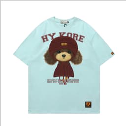 Áo Thun 3145 Phom Rộng HY KOREA Vải Cotton 65/35 Co giãn Phù Hợp Nam Nữ Từ 35 Tới 80kg 2