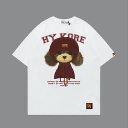 Áo Thun 3145 Phom Rộng HY KOREA Vải Cotton 65/35 Co giãn Phù Hợp Nam Nữ Từ 35 Tới 80kg 8