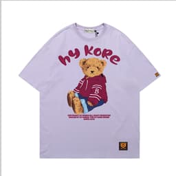 Áo Thun 3141 Phom Rộng HY KOREA Vải Cotton 65/35 Co giãn Phù Hợp Nam Nữ Từ 35 Tới 80kg 7