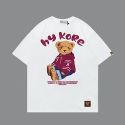 Áo Thun 3141 Phom Rộng HY KOREA Vải Cotton 65/35 Co giãn Phù Hợp Nam Nữ Từ 35 Tới 80kg 8