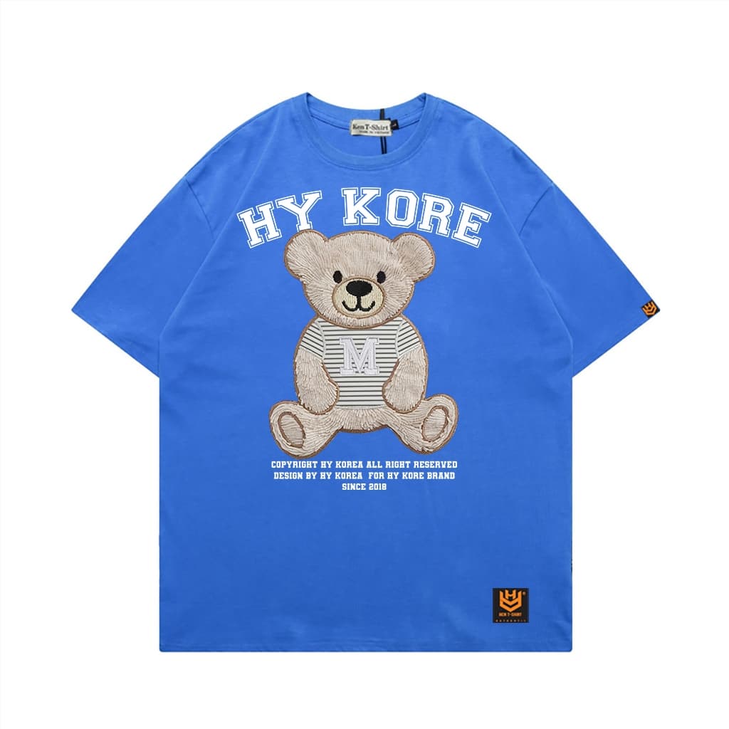 Áo Thun 3144 Phom Rộng HY KOREA Vải Cotton 65/35 Co giãn Phù Hợp Nam Nữ Từ 35 Tới 80kg