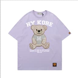 Áo Thun 3144 Phom Rộng HY KOREA Vải Cotton 65/35 Co giãn Phù Hợp Nam Nữ Từ 35 Tới 80kg 7