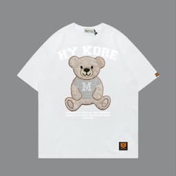 Áo Thun 3144 Phom Rộng HY KOREA Vải Cotton 65/35 Co giãn Phù Hợp Nam Nữ Từ 35 Tới 80kg 8
