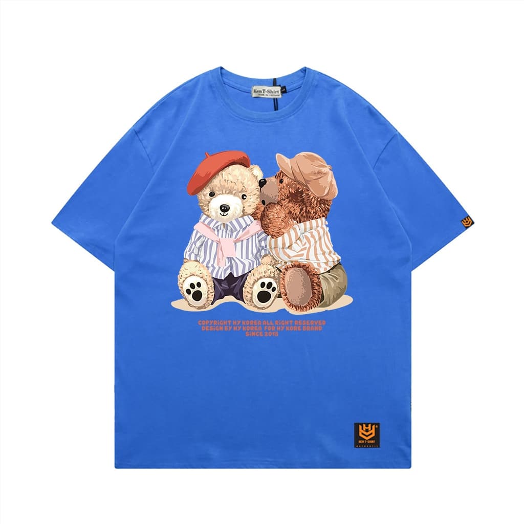 Áo Thun 3143 Phom Rộng HY KOREA Vải Cotton 65/35 Co giãn Phù Hợp Nam Nữ Từ 35 Tới 80kg