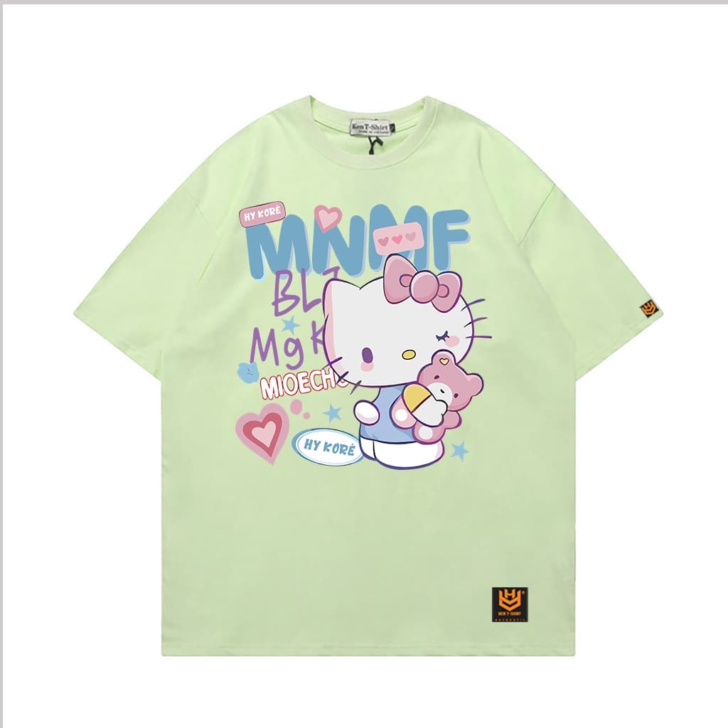 Áo Thun 3062 Phom Rộng HY KOREA Vải Cotton 65/35 Co giãn Phù Hợp Nam Nữ Từ 35 Tới 80kg