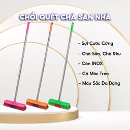 Chổi Chà Sàn, Chà Rêu Cán inox Cước Cứng Giúp Chà Nhà Tắm, Chà Rêu Dễ Dàng 2