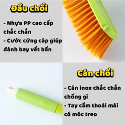 Chổi Chà Sàn, Chà Rêu Cán inox Cước Cứng Giúp Chà Nhà Tắm, Chà Rêu Dễ Dàng 5