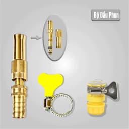 Combo Vòi Xịt Tăng Áp Đầu Đồng Kèm Dây Ống Xịt Nước 5m 10m 15m 20m Chuyên Dụng Tưới Cây Và Rửa Xe 5