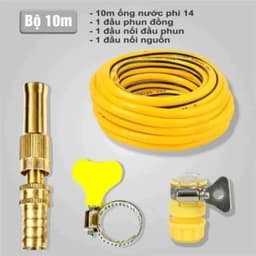 Combo Vòi Xịt Tăng Áp Đầu Đồng Kèm Dây Ống Xịt Nước 5m 10m 15m 20m Chuyên Dụng Tưới Cây Và Rửa Xe 3