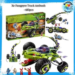 [ Có Sẵn ] Đồ chơi xếp hình mô hình nhân vật NJ Set Xe tải rắn Fangpyre Truck Ambush 1