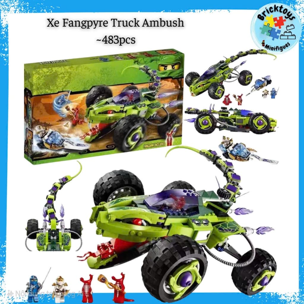 [ Có Sẵn ] Đồ chơi xếp hình mô hình nhân vật NJ Set Xe tải rắn Fangpyre Truck Ambush