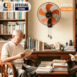 Quạt treo tường 2 dây Senko TC1623 5 cánh cam thân đen công xuất 60W gió mạnh bảo hành 24 tháng 6