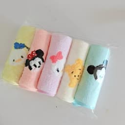 Bộ 5 Khăn Lau Mặt Cho Bé Lông Cừu San Hô Siêu Dễ Thương Họa Tiết Disney Cao Cấp Mềm Mại 8