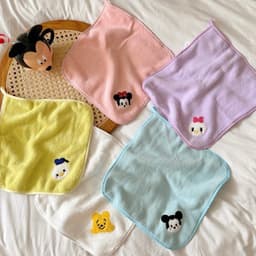 Bộ 5 Khăn Lau Mặt Cho Bé Lông Cừu San Hô Siêu Dễ Thương Họa Tiết Disney Cao Cấp Mềm Mại 1