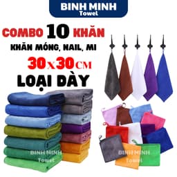 Sét 10 khăn làm Móng, Nail, Mi, kích thước 30x30cm chất liệu 100% microfiber mềm mịn thấm hút 1