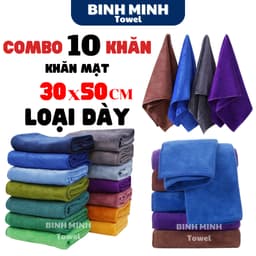 Combo 10 làm móng, mặt , nail hình vuông kích thước 30x50cm 100% microfiber mềm mịn thấm hút 1