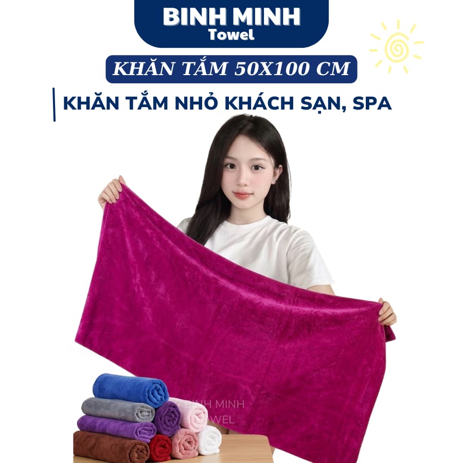 Khăn tắm 50x100 loại Dày 100% microfiber mềm mịn siêu thấm hút