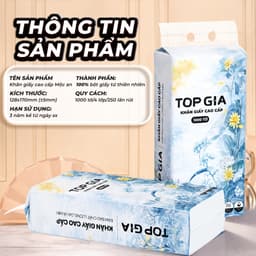 Khăn Giấy Rút Treo Tường Top Gia Mộc An Thùng 10/5 bịch, Bịch 1000 Tờ 4 Lớp, mềm mịn, an toàn 4