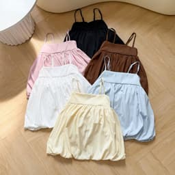 Áo Bí 2 Dây Phồng Có Dây Điều Chỉnh Form Babydoll Rộng Chất Vải Gió Màu Sắc Đa Dạng mùa hè cho nữ m6039 5