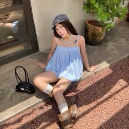 Áo Bí 2 Dây Phồng Có Dây Điều Chỉnh Form Babydoll Rộng Chất Vải Gió Màu Sắc Đa Dạng mùa hè cho nữ m6039 6