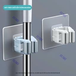 Móc Dán Tường Treo Đồ, Móc Kẹp Chổi Dán Tường Treo Cây Lau Nhà Đa Năng 5
