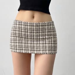 Chân Váy Dạ Kẻ Ô Cạp Trễ PINKSTORE29 Style Y2K Cá Tính C926 7