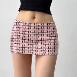 Chân Váy Dạ Kẻ Ô Cạp Trễ PINKSTORE29 Style Y2K Cá Tính C926 6