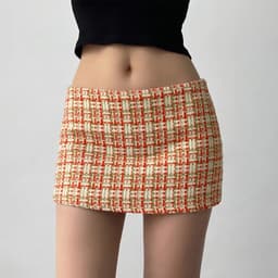 Chân Váy Dạ Kẻ Ô Cạp Trễ PINKSTORE29 Style Y2K Cá Tính C926 8