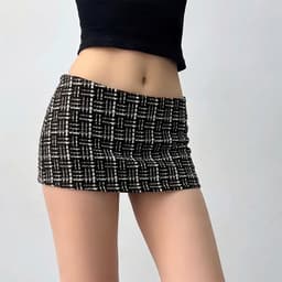 Chân Váy Dạ Kẻ Ô Cạp Trễ PINKSTORE29 Style Y2K Cá Tính C926 5