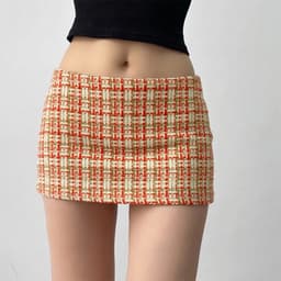 Chân Váy Dạ Kẻ Ô Cạp Trễ PINKSTORE29 Style Y2K Cá Tính C926 4